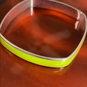 sterling Silver Yellow Square Bangle Bracelet